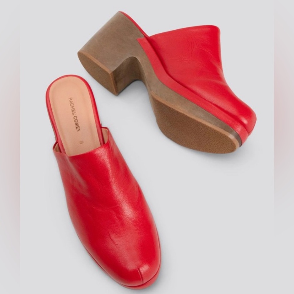 Rachel Comey Bose Red Leather Clog Size 8 Worn Once